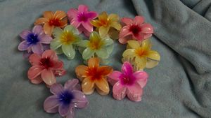 Floral Hair Claw Clips 6 Pc