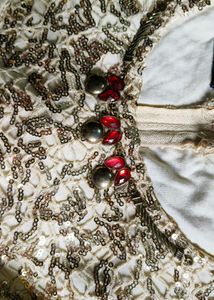 Gold &amp; Red Lace Dress