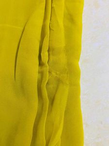 ⭐Yellow Saree with Mirror Border⭐