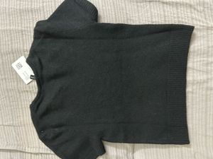 H&amp;M Black Knit Short Sleeve Top