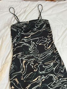 Tokyo Talkies Black Abstract Printed