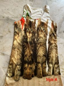 Girls Cute Cats Sleeveless Tshirt