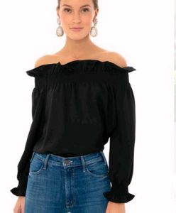 Chic Black Sequin Skirt &amp; Ruffle Top