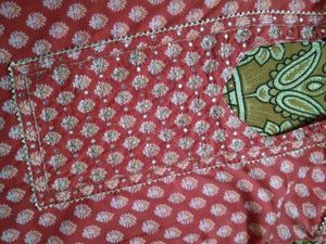 Red Printed Kurta Set