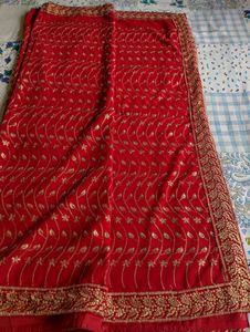 Sell Offer On Red Zari Worked Saree 💥🎉🎊