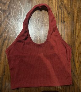 Red Halter Crop Top