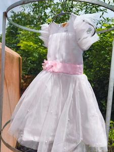 White Tulle Flower Girl Dress