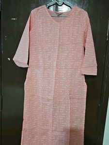 Peach Straight Kurta
