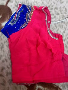 Work Saree With Blouse Stitched