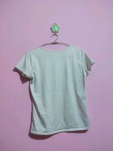 White Slim Fit Tshirt For Women