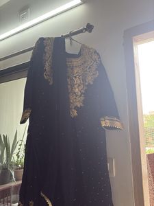 wedding sharara golden work and elegent looking