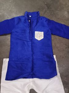 Kid&#39;s Blue 💙 And White Kurta Set