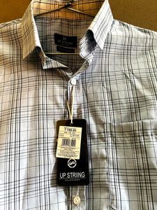 Up String Premium Blue Checks Shirt ( 4/4 Sleeves )