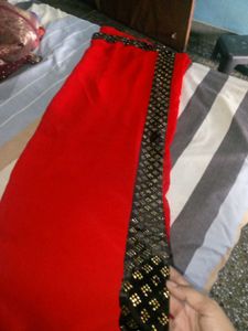 Red Beautiful Saree  No Blouse