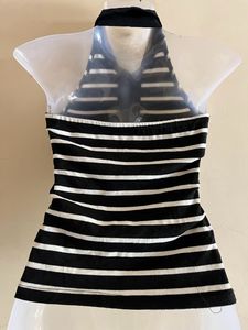 Korean Striped Halter Top