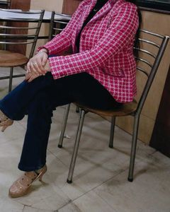 Pink Checkered Blazer