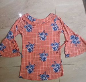 Peach Colour Top For Girls