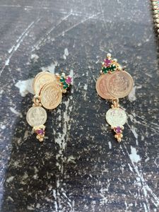 Golden Coin Necklace Set With Earrings