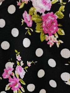 Chic Black Polka Dot &amp; Floral Printed Top