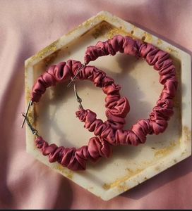 Pink Scrunchie Earrings
