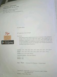 Computer Science with Python And Oswaal CS Book