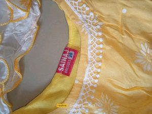 Kaftan And Skirt Set For Girls💛🤍