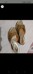 Golden bridal heels