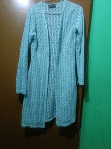 Stylish Blue Knit Cardigan