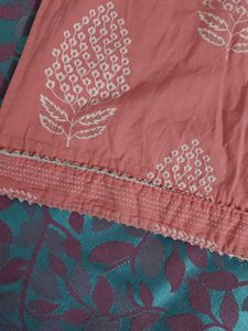 Peach Color Kurta / Kurti With Pearl Beads Work