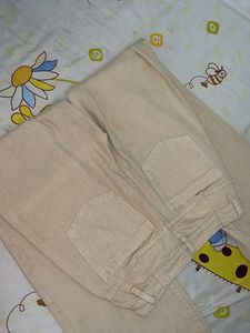 Beige Wide-Leg Jeans