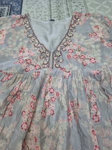 Floral Print Anarkali Kurta
