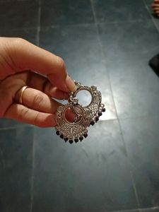 Black Beads Hooked Earrings