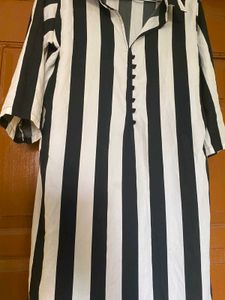 Black and White Striped Dress