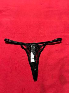 Women’s Black Lace Thong Panty
