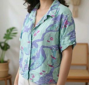 Patterned Short Sleeve Top