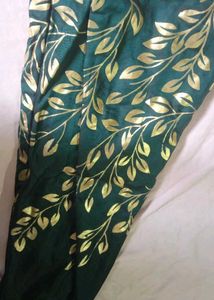 Emerald Green &amp; Gold Dress +Top Combo