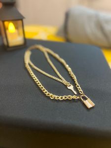 Layered Lock &amp; Key Necklace