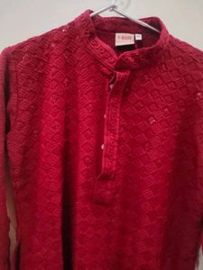 Mens Festive Wear Kurta Pajama With Sequence Work