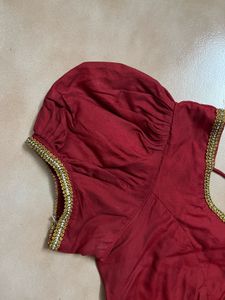 Maroon Readymade Blouse/Top