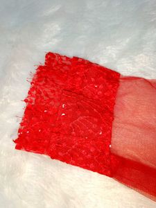 Red Embroidered Blouse