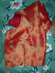 Red &amp; Gold Brocade Blouse