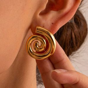 Whirl Gold Statement Earrings Anti-tarnish