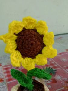 Crochet Sunflower With Pot