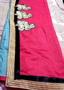 Elegant Pink Saree with Blouse