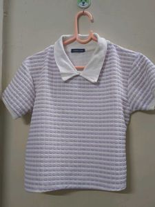 Textured Polo Top - Casual Chic