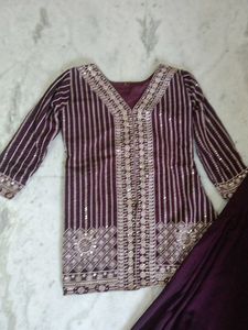 Embroidered sharara set