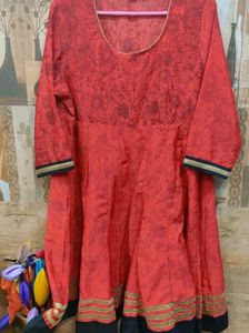 Red Anarkali Silk Kurti Upto XXL (Melange Brange )