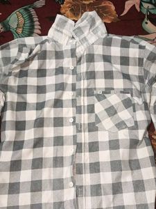 Grey &amp; White Checkered Shirt