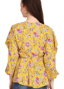3xl Floral Wrap Top