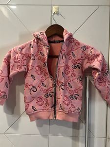 Girl's Floral Zip-Up Hoodie